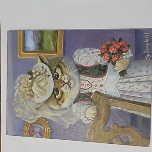 JOY CAMPBELL Cat Art. Charming Cat Portrait Art Print